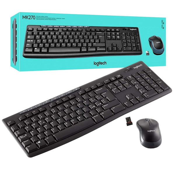 Logitech MK270 wireless keyboard and mouse combo in black